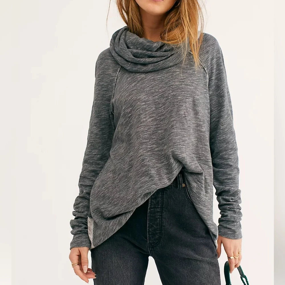 Free People Beach Cocoon Cowl Neck Pullover Top NWT Size M